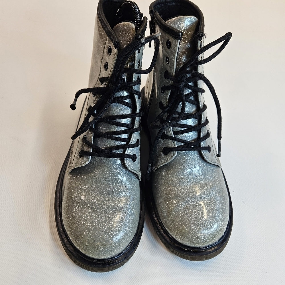 Dr Doc Martens Navy Glitter Zipper J Women’s Boots 1460J JY004 US Size 4Y